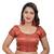 Brocade Maroon Short Sleeves Readymade blouse
