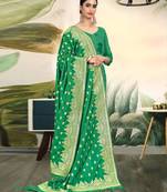 Green Banarasi silk Weaving Work Traditional Tassel Dupatta