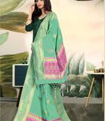 Green Banarasi silk Weaving Work Traditional Tassel Dupatta