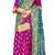 Women's Latest Design Rama Green And Pink Color Banarasi Silk Saree With Blouse Piece