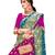 Women's Latest Design Rama Green And Pink Color Banarasi Silk Saree With Blouse Piece