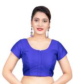 Royal Blue Banglori Silk Short Sleeves Readymade blouse