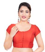 Red Banglori Silk Short Sleeves Readymade blouse