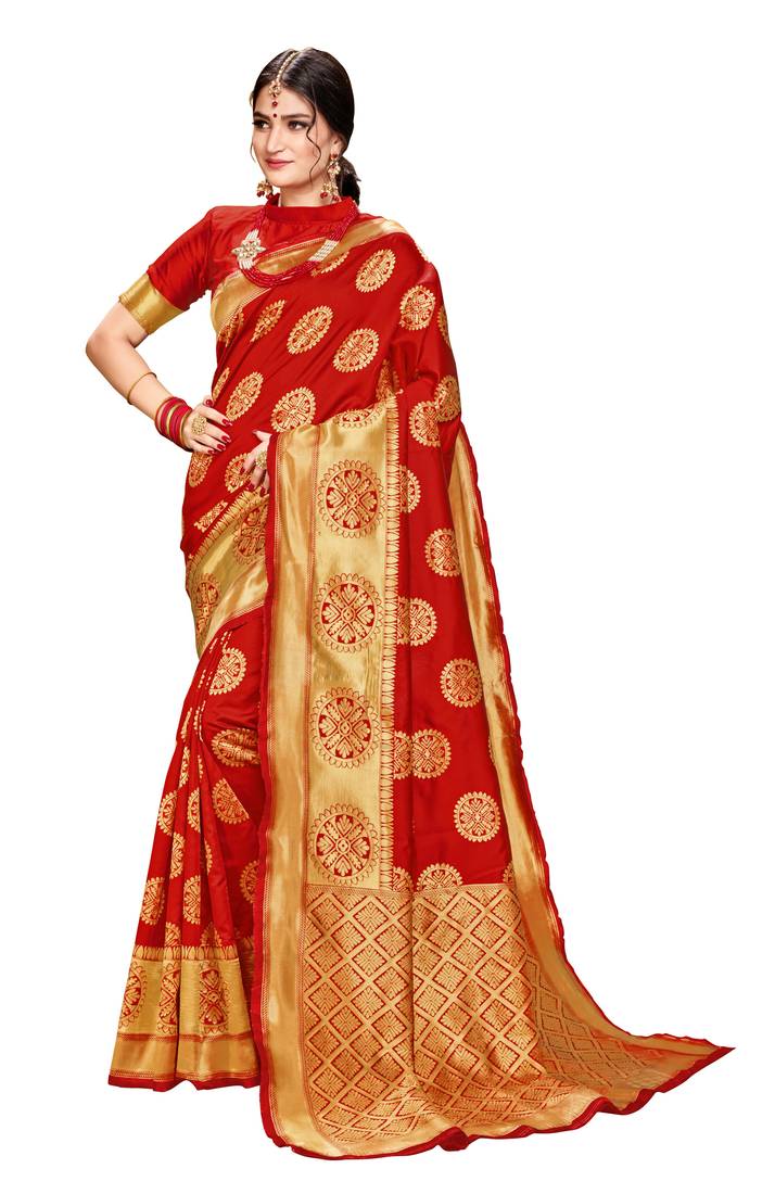banarasi red blouse design