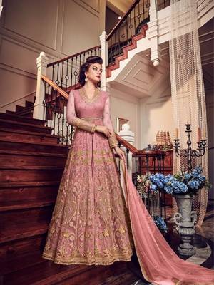 Pink embroidered santoon salwar 1