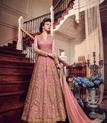 Pink embroidered santoon salwar