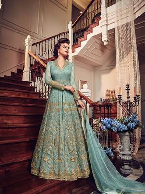 Blue embroidered santoon salwar 1