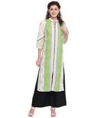 Green printed cotton kurtas-and-kurtis