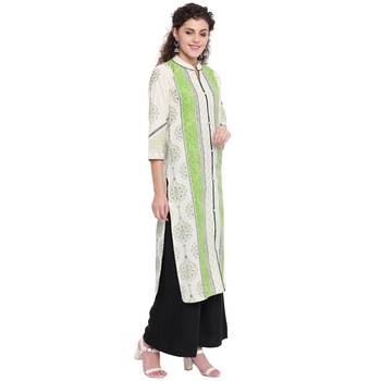 Green printed cotton kurtas-and-kurtis 3