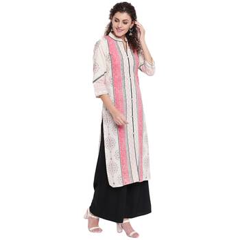 Pink printed cotton kurtas-and-kurtis 3