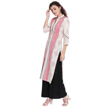 Pink printed cotton kurtas-and-kurtis 4