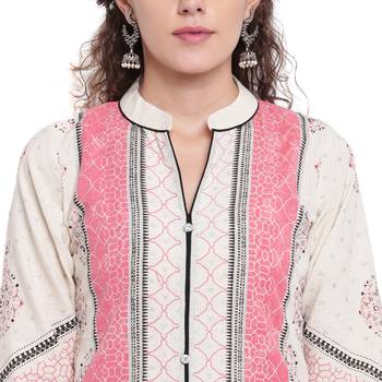 Pink printed cotton kurtas-and-kurtis 5