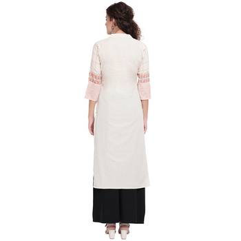 Off-white printed cotton kurtas-and-kurtis 2