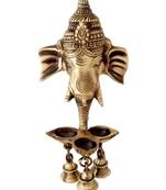 Ganesh Deepak with Bell Brass Wall Hanging