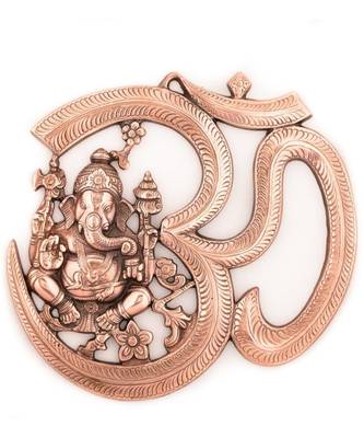 Metal Wall Hanging of Lord Ganesha with Om 1