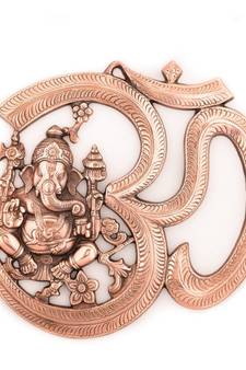 Metal Wall Hanging of Lord Ganesha with Om