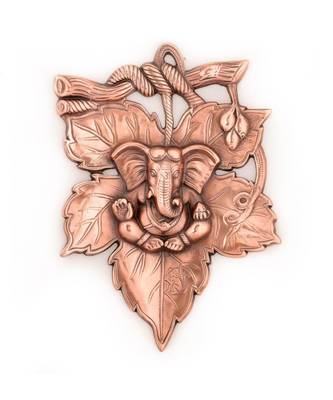 Metal Wall Hanging of Lord Ganesha on Creative Leaf 1