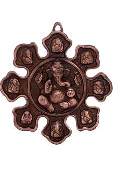 9 Variants of Lord Ganesha Metal Wall Hanging