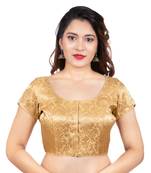 Brocade Gold Short Sleeves Readymade blouse