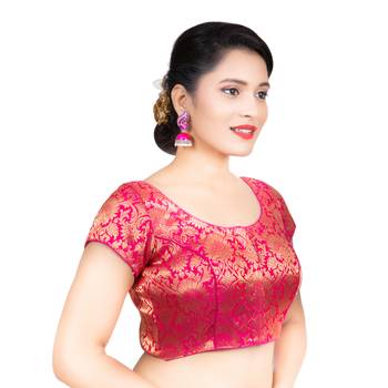 Brocade Rani Short Sleeves Readymade blouse 3