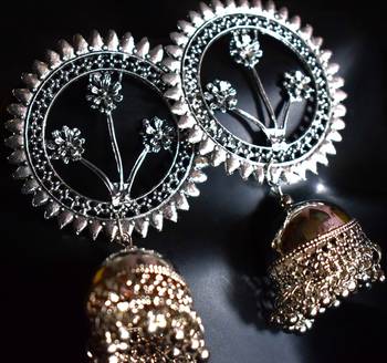 Traditional Oxidised Stylish Latest Fancy Party Wear Ethnic Jhumka Jhumki For Girls And Women 3