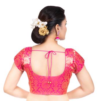 Brocade Rani Short Sleeves Readymade blouse 4