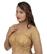 Emboridered Gold Round Neck Short Sleeves Readymade blouse
