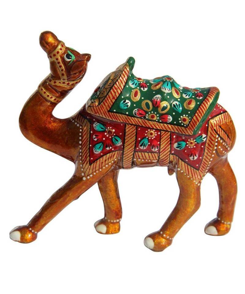 Rajasthani Aluminium Metal Enamelled Camel Showpiece Gunnu Sales