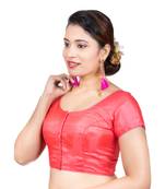 Banglori Silk Gajari Plain Short Sleeves Readymade blouse