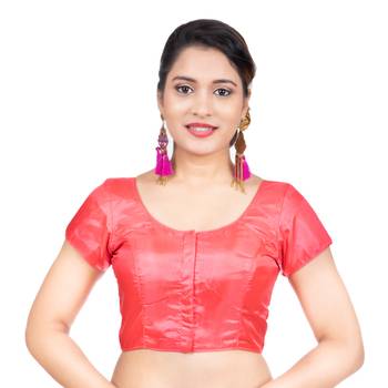 Banglori Silk Gajari Plain Short Sleeves Readymade blouse 2