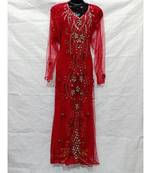 Red Color Hand Embroidery Kaftan