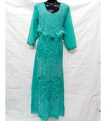 Green  Color Hand Embroidery Kaftan