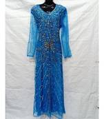 Sky Blue Color Hand Embroidery Kaftan