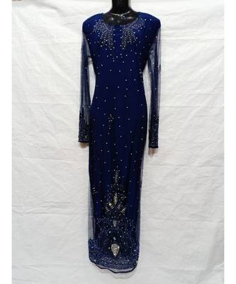 Navy Blue Color Hand Embroidery Kaftan 1