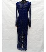 Navy Blue Color Hand Embroidery Kaftan