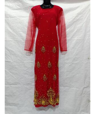 Red Color Hand Embroidery Kaftan 1