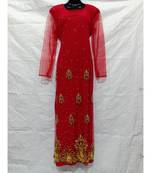 Red Color Hand Embroidery Kaftan
