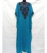 Sky Blue Color Hand Embroidery Kaftan