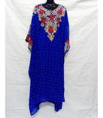 Blue  Color Hand Embroidery Kaftan