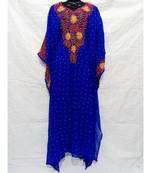 Blue  Color Hand Embroidery Kaftan