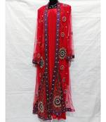 Red Color Hand Embroidery Kaftan
