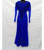 Blue  Color Hand Embroidery Kaftan