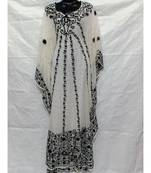 White Color Hand Embroidery Kaftan