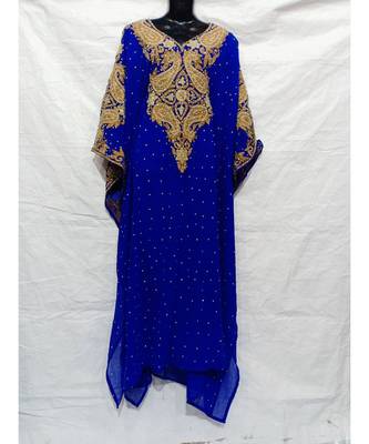 Blue  Color Hand Embroidery Kaftan 1