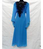 Sky Blue Color Hand Embroidery Kaftan