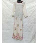 White Color Hand Embroidery Kaftan