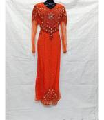 Orange Color Hand Embroidery Kaftan