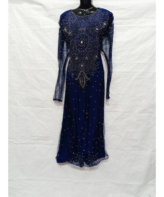 Navy Blue Color Hand Embroidery Kaftan 1
