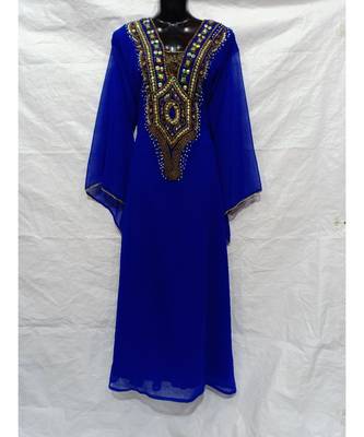 Blue  Color Hand Embroidery Kaftan 1