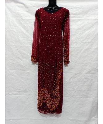 Red Color Hand Embroidery Kaftan 1